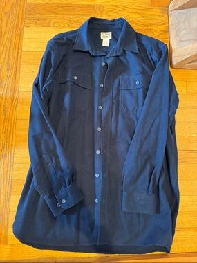Men's Navy Button-Up Overshirt Jacket